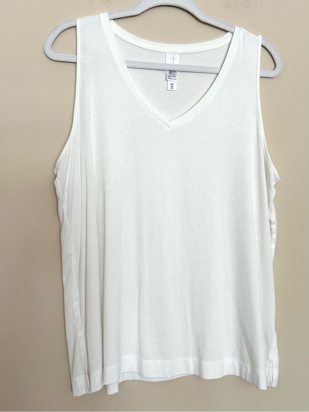 Wynne Layers Women's White V-Neck Tank Top